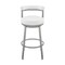 Armen Living Neura Swivel Counter or Bar Stool in Cloud Finish with White Faux Leather 840254333536 - alternate 13